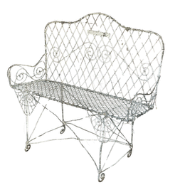 Painted Antique Wire Bench