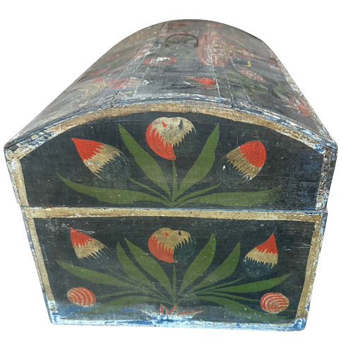 18th-century French Painted Trunk