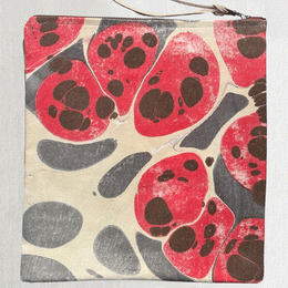 Hand Marbled One of a Kind Zipper Pouch (#202)