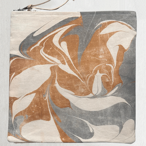 Hand Marbled One of a Kind Zipper Pouch (#204)
