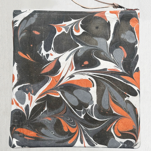 Hand Marbled One of a Kind Zipper Pouch (#205)