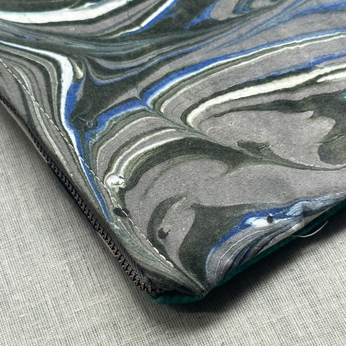 Hand Marbled One of a Kind Zipper Pouch (#207)