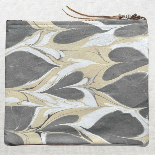 Hand Marbled One of a Kind Zipper Pouch (#208)