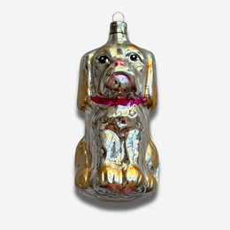 Nostalgic Large Dog with Pink Collar Ornament