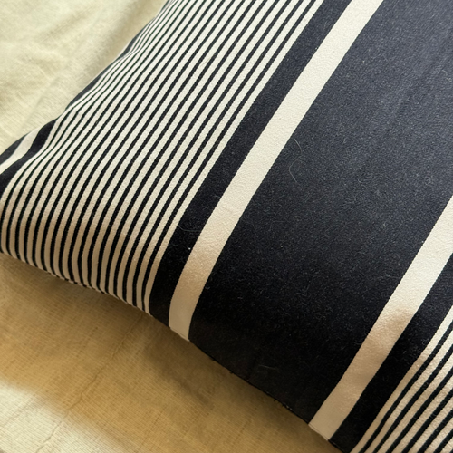 Custom 19th-century French Ticking Pillow (#3-11)