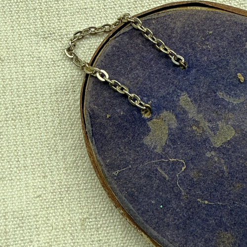 19th-century Italian Ex-Voto Sacred Silver Heart in Oval Hanging Case (No. 120)