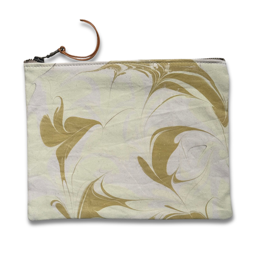 Hand Marbled One-of-a-Kind Zipper Pouch (#P13)