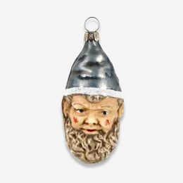 Gnome with Silver Blue Cap Ornament