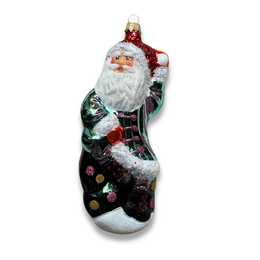 Nostalgic Blue Santa Ornament