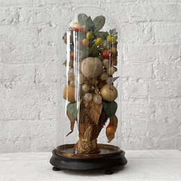 19th Century French Globe de Mariée Marriage Cloche with Fruits (GM20)