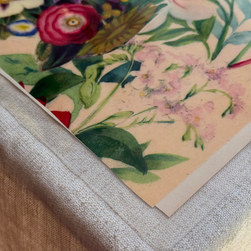 One-of-a-Kind Collaged Floral Mat (#20)