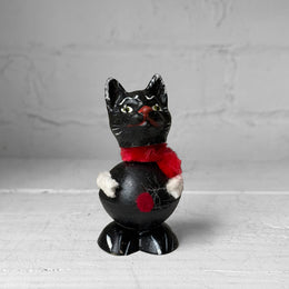 Ino Schaller Bobble Head Black Cat with Pipe Cleaner Arms
