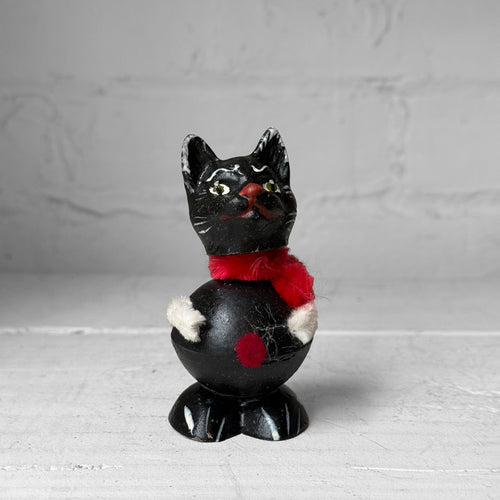Ino Schaller Bobble Head Black Cat with Pipe Cleaner Arms