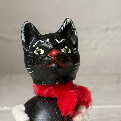 Ino Schaller Bobble Head Black Cat with Pipe Cleaner Arms