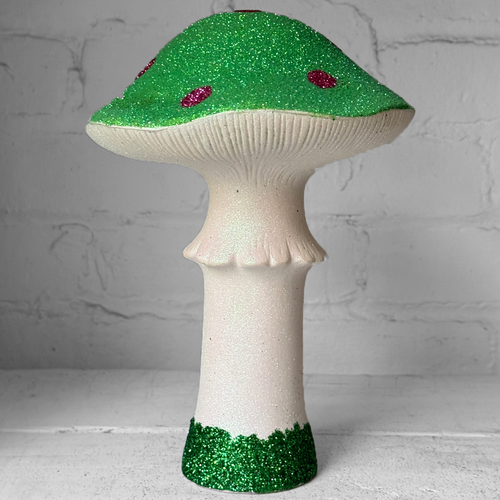 Large Glitter Mushroom in Bright Green