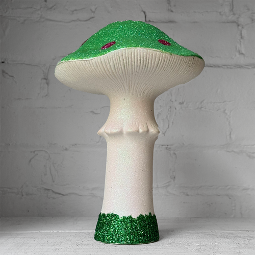 Large Glitter Mushroom in Bright Green