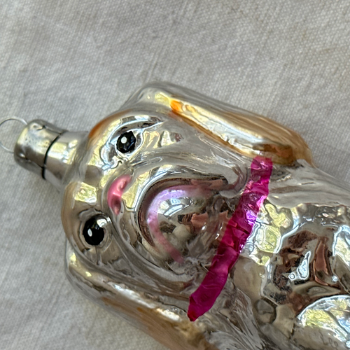 Nostalgic Large Dog with Pink Collar Ornament