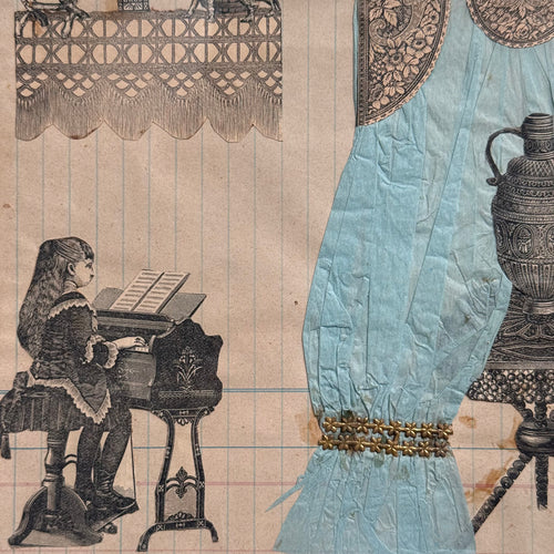 19th-century Framed Victorian Collage Scrapbook Page