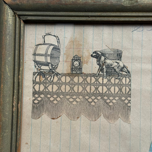 19th-century Framed Victorian Collage Scrapbook Page