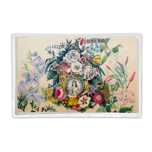 One-of-a-Kind Collaged Floral Mat (#20)