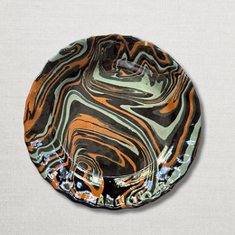 Marbled Dessert Plate XVIIIe in Glaciar (BZ #754)