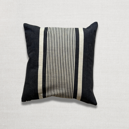 Custom 19th-century Small French Ticking Pillow (#35)