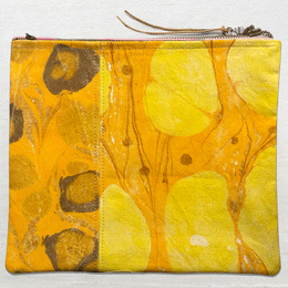 Hand Marbled One of a Kind Zipper Pouch (#210)