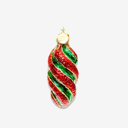 Red, Green & Gold Swirl Ornament