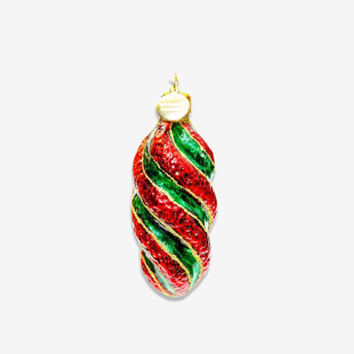 Red, Green & Gold Swirl Ornament