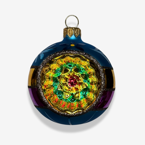 Nostalgic 8 Reflector Ornament in Vivid Blue