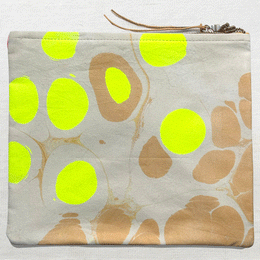 Hand Marbled One of a Kind Zipper Pouch (#212)