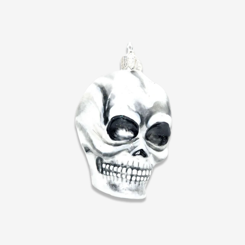 White & Grey Skull Ornament