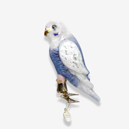 Purple & White Parrot Ornament