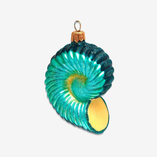 Yellow & Blue Nautilus  Ornament