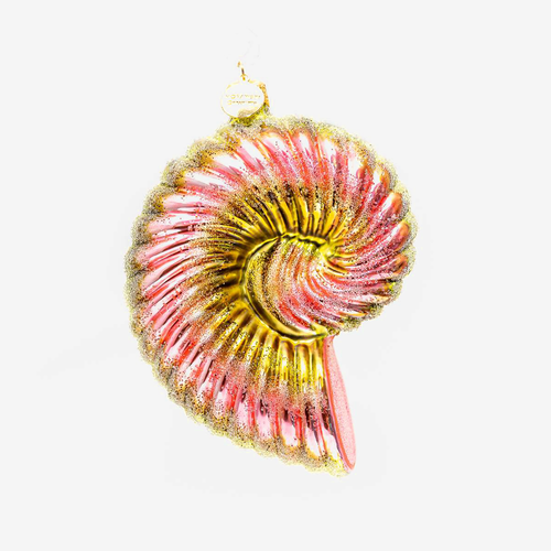 Gold Pink Shell Ornament