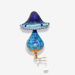 Blue Clip-on Mushroom Ornament