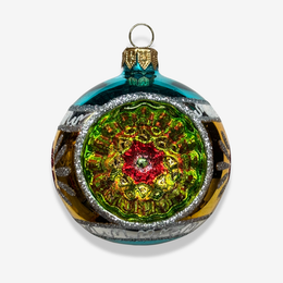 Nostalgic 8 Reflector Ornament in Vivid Teal