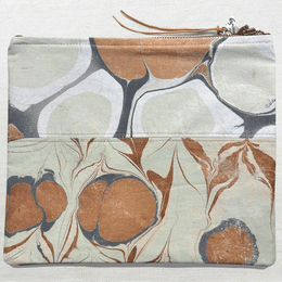 Hand Marbled One of a Kind Zipper Pouch (#209)