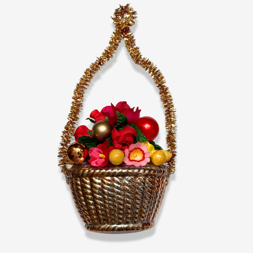 Basket of flowers and Fruits Ornament