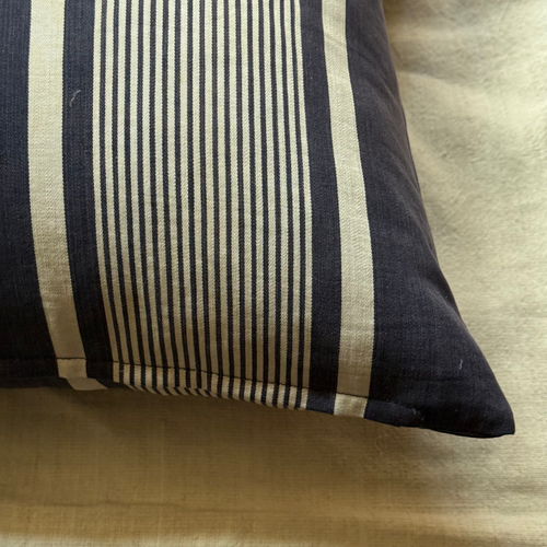 Custom 19th-century French Ticking Pillow (#3-12)