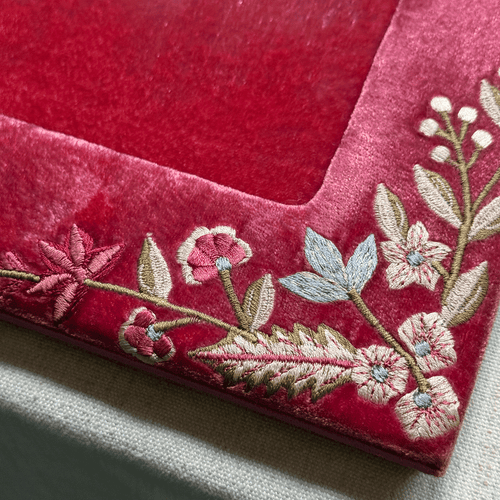 Liza Stems Silk Velvet Square Tabletop Frame in Poppy (#21)