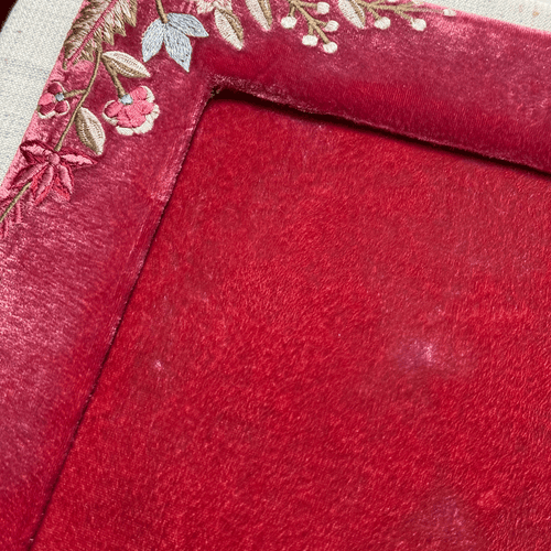 Liza Stems Silk Velvet Square Tabletop Frame in Poppy (#21)