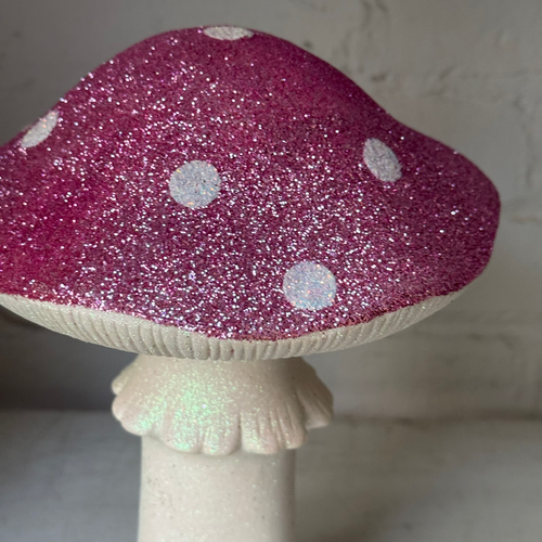 Large Glitter Mushroom in Pink