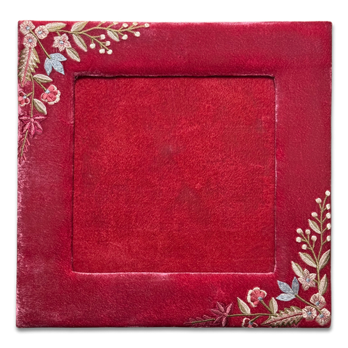 Liza Stems Silk Velvet Square Tabletop Frame in Poppy (#21)