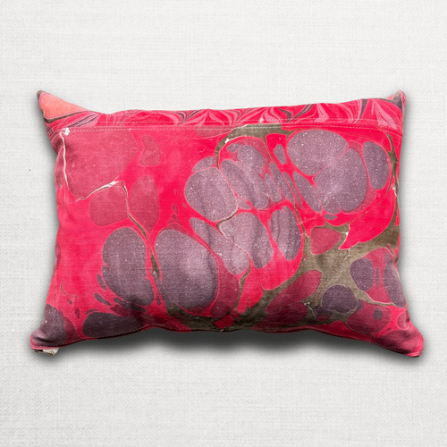 Hand Marbled One-of-a-Kind Pillow (26-10)