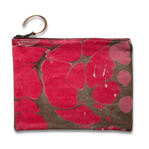 Hand Marbled One-of-a-Kind Zipper Pouch (#P14)