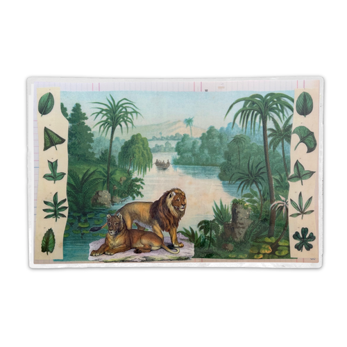 One-of-a-Kind Collaged Lion Mat (#22)
