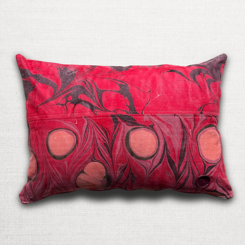 Hand Marbled One-of-a-Kind Pillow (26-10)