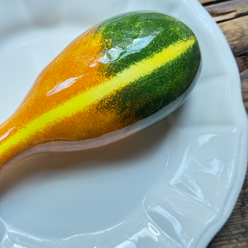 Trompe L'oeil Gourd Plate with Fluted Rim