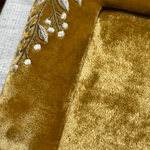 Liza Stems Silk Velvet Square Tabletop Frame in Antique Gold (#22)